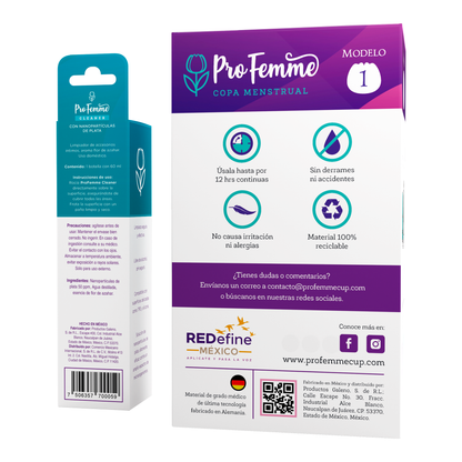 ProFemme Copa Menstrual Modelo 1 + Cleaner