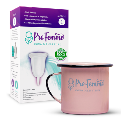 ProFemme Copa menstrual Modelo 1+ Taza de peltre